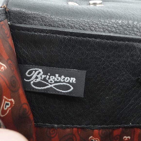 Brighton Handbag Womens Croc Embossed Brown Leather Braided Top Strap Purse - Picture 2 of 16